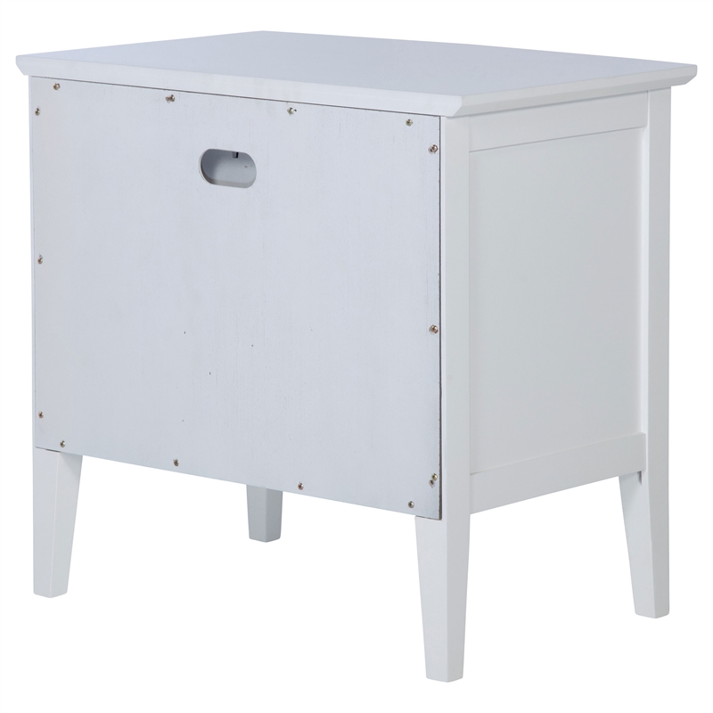 Pemberly Row Coastal 1-Drawer Nightstand Bedside Table in White