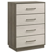 Pemberly Row 5-Piece Queen Bookcase Storage Bedroom Set in Grey Oak