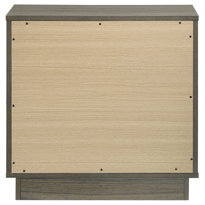 Pemberly Row Modern 2-Drawer Nightstand Bedside Table in Grey Oak