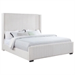 Pemberly Row 65 Inch Upholstered California King Bed in Cream