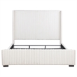 Pemberly Row 65 Inch Upholstered California King Bed in Cream