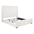 Pemberly Row 65 Inch Upholstered California King Bed in Cream