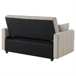 Pemberly Row Convertible Boucle Upholstered Sleeper Sofa Bed in Latte