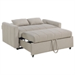 Pemberly Row Convertible Boucle Upholstered Sleeper Sofa Bed in Latte