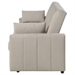 Pemberly Row Convertible Boucle Upholstered Sleeper Sofa Bed in Latte