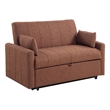 Pemberly Row Convertible Boucle Upholstered Sleeper Sofa Bed in Copper