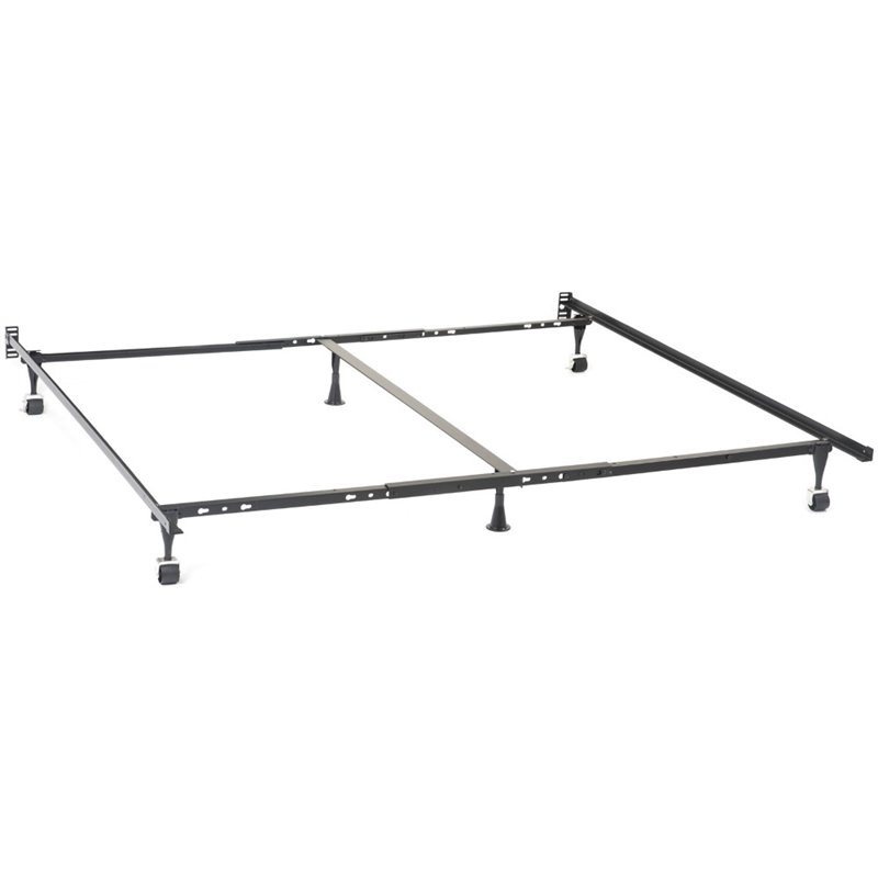 Pemberly Row Convertible Queen King or Cal King Bed Frame in Black