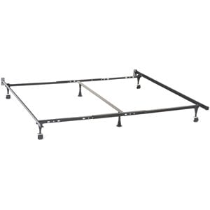 Pemberly Row Convertible Queen King or Cal King Bed Frame in Black