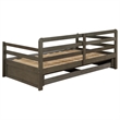 Pemberly Row Twin XL Storage Daybed with Extension Trundle in Grey