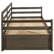 Pemberly Row Twin XL Storage Daybed with Extension Trundle in Grey