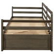 Pemberly Row Twin XL Storage Daybed with Extension Trundle in Grey