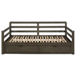 Pemberly Row Twin XL Storage Daybed with Extension Trundle in Grey