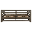 Pemberly Row Twin XL Storage Daybed with Extension Trundle in Grey