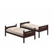 Pemberly Row Convertible Wood Twin Over Twin Bunk Bed in Espresso