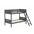 Pemberly Row Convertible Wood Twin Over Twin Bunk Bed in Grey