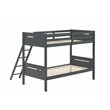Pemberly Row Convertible Wood Twin Over Twin Bunk Bed in Grey