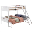 Pemberly Row Convertible Wood Twin Over Full Bunk Bed in White