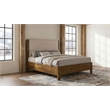 Pemberly Row Transitional Queen Wood Panel Bed in Cream and Warm Brown