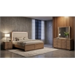 Pemberly Row 4-Piece Eastern King Wood LED Bedroom Set in Light Oak