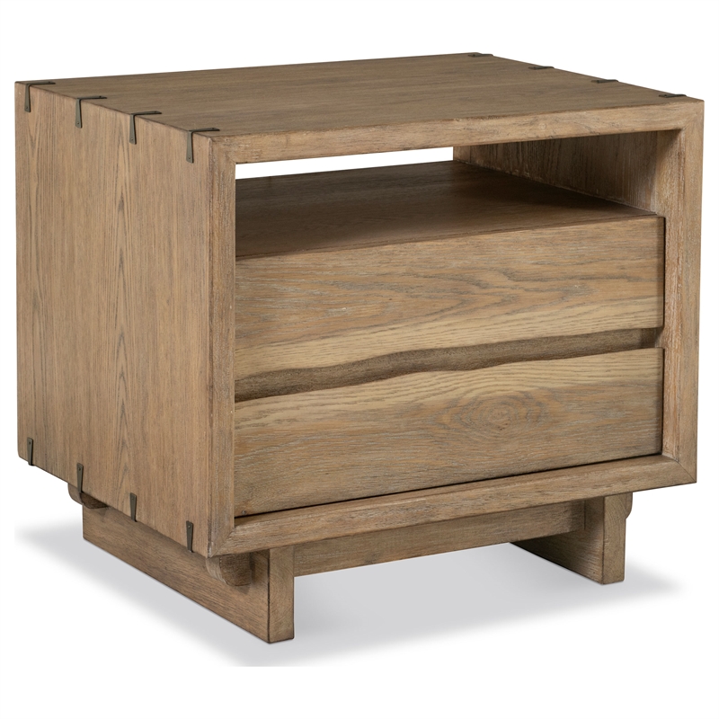 Pemberly Row 4-Piece Wood Eastern King Bedroom Set in Weathered Oak