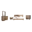 Pemberly Row 5-Piece Wood Eastern King Bedroom Set in Weathered Oak