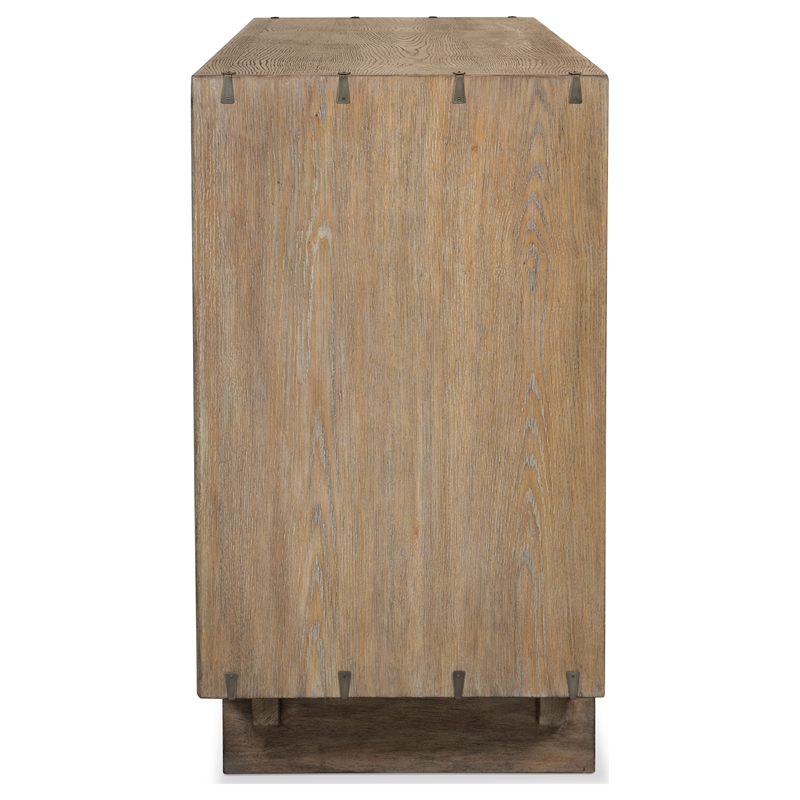 Pemberly Row 4-Piece Wood Queen Bedroom Set in Weathered Oak