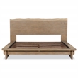 Pemberly Row Rustic California King Wood Platform Bed in Weathered Oak