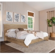 Pemberly Row Rustic Eastern King Wood Platform Bed in Weathered Oak