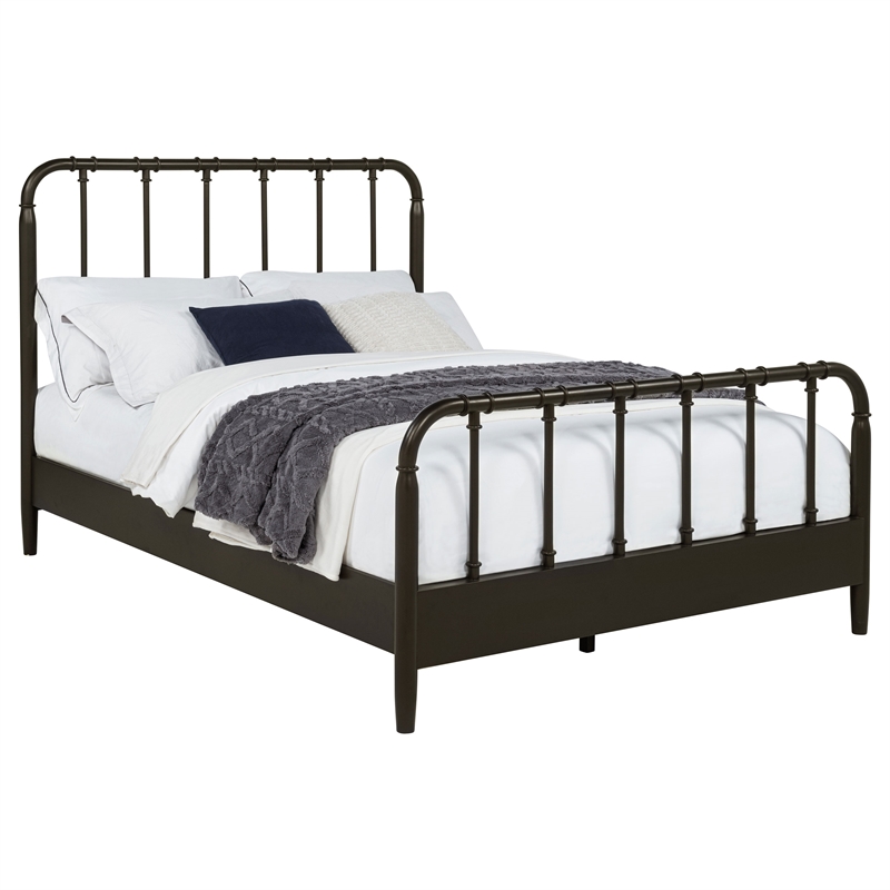 Pemberly Row All Wood Water Pipe Open Frame Full Bed in Dark Bronze