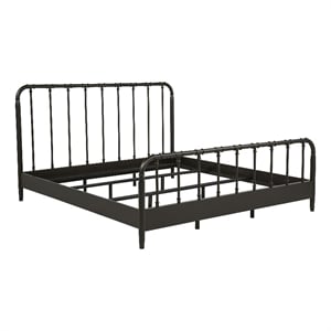 Pemberly Row All Wood Water Pipe Open Frame Eastern King Bed in Dark Bronze
