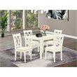 Pemberly Row 5-Piece Dining Table Set with Linen Seat in White