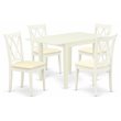 Pemberly Row 5-Piece Dining Table Set with Linen Seat in White