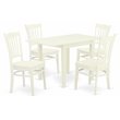 Pemberly Row 5-Piece Wood Dining Set with Slat Back in Linen White