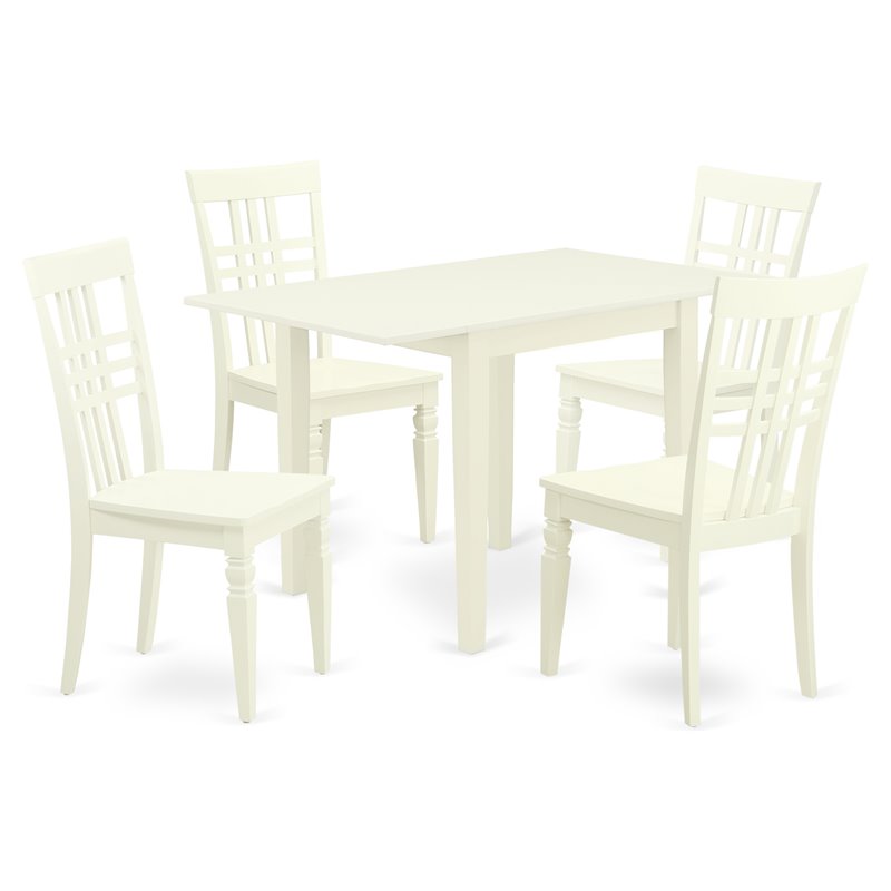 Pemberly Row 5-Piece Wood Dining Set in Linen White Finish