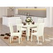 Pemberly Row 5-Piece Kitchen Table Set with Slatted Back Chairs in White