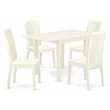 Pemberly Row 5-Piece Kitchen Table Set with Slatted Back Chairs in White