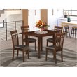 Pemberly Row 5-Piece Dining Set with Faux Leather Seats in Mahogany