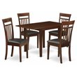 Pemberly Row 5-Piece Dining Set with Faux Leather Seats in Mahogany