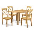 Pemberly Row 5-Piece Dining Set with Wood Table and Chairs in Oak
