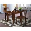 Pemberly Row 3-Piece Wooden Dining Set with Drop-Leaf Table in Mahogany