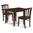 Pemberly Row 3-Piece Wooden Dining Set with Drop-Leaf Table in Mahogany