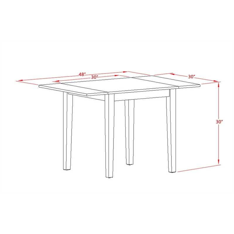 Pemberly Row 3-Piece Wood Dining Set with Buttermilk and Cherry Finish
