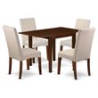 Pemberly Row 5-Piece Wood Dining Set with Rubberwood Table in Mahogany