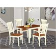 Pemberly Row 5-Pc Buttermilk/Cherry Dining Set with Panel-Back Chairs
