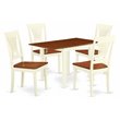 Pemberly Row 5-Pc Buttermilk/Cherry Dining Set with Panel-Back Chairs