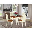 Pemberly Row 5-Pc Dining Set with Slat-Back Chairs in Buttermilk/Cherry