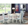 Pemberly Row 5-Pc Wood Dining Set with Linen White Finish
