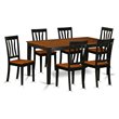 Pemberly Row 7-Piece Wood Dining Set in Black/Cherry Finish