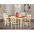 Pemberly Row 7-Piece Wood Dining Set in Buttermilk/Cherry Finish