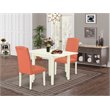 Pemberly Row 3-Piece Dining Room Set in Linen White Wood Finish